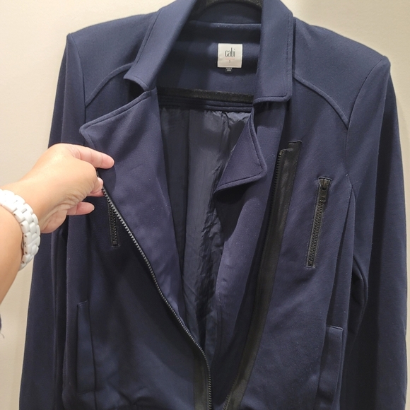 Small Midnight Blue CAbi Moto Chance Blazer Jacket - Picture 6 of 11